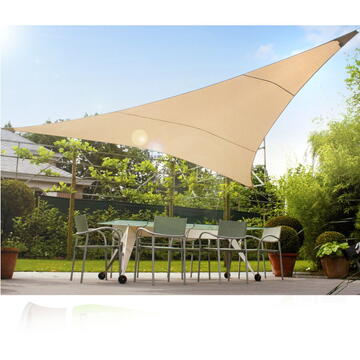 GREENBLUE Vel de gradina UV umbra poliester 5m triunghi GB502 suprafata crem hidrofoba