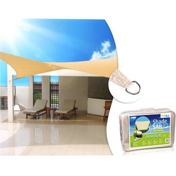 GREENBLUE Garden Sail UV Shade Poliester 5m Square Crem Water Repellent Suprafață GB505