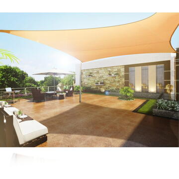 GREENBLUE Garden Sail UV Shade Poliester 5m Square Crem Water Repellent Suprafață GB505