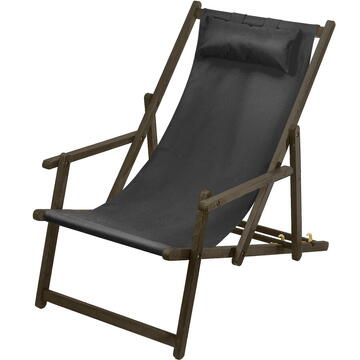 Sezlong cu cotiera si perna GreenBlue Premium GB283 negru