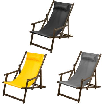 Sezlong cu cotiera si perna GreenBlue Premium GB283 negru