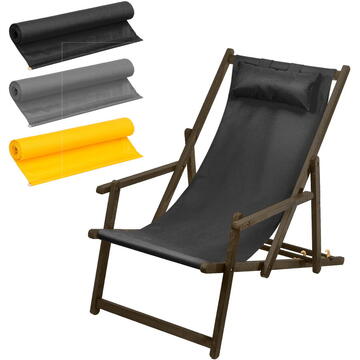 Sezlong cu cotiera si perna GreenBlue Premium GB283 negru