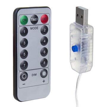 Perdea luminoasă Maclean LED 3x3m, dimensiuni 3x3m, 300 LED-uri, 8 moduri de iluminare, USB 5V DC, 1A, temp. culoare.3200K, MCE413