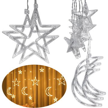 Perdea luminoasă Maclean LED 3m, lungime 5,2m, 120 LED-uri, 8 moduri de iluminare, 220-240V AC 50/60Hz, temperatură culoare 3000K, MCE418