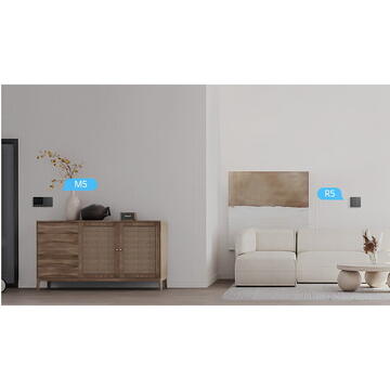 Intrerupator inteligent Sonoff M5-1C-86, 10 A, 240 V AC, Negru