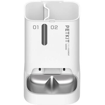 Dozator automat mancare PETKIT Fresh Element Gemini, 5 l, 2 compartimente inox, alimentare priza si baterii, control Android, IOS