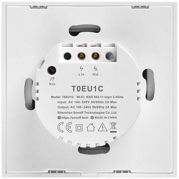 Intrerupator inteligent Sonoff IM190314009, 2 A, 2.4 GHz, Alb
