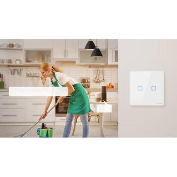 Intrerupator inteligent Sonoff IM190314009, 2 A, 2.4 GHz, Alb