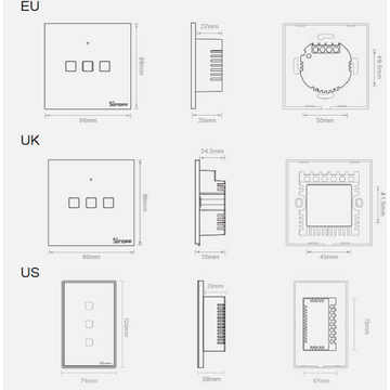 Intrerupator inteligent Sonoff 019419, 100-240V, 2A, Negru