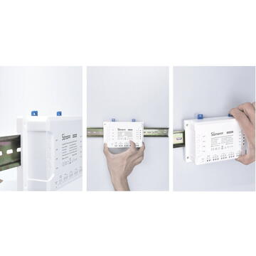 Releu inteligent Sonoff 4CHR3, 4 canale, 90V~250V, Alb