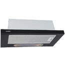 Hota ELICA ELITE 14 BL/A/60, Putere de absorbtie 304 mc/h, Sistem recirculare, Iluminare LED, Filtru de grasime, Clasa C, 60 cm, Negru