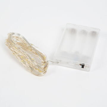 GLOBIZ Sir de lumini LED de Craciun - 5 m -50 LED - alb cald, 3xAA