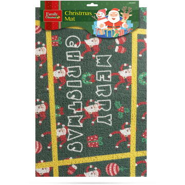 Family Pound Preș de Crăciun - „Crăciun fericit” - 60 x 40 cm