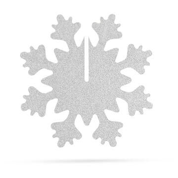 Family Pound Decor de Crăciun - fulg de nea argintiu - 7 x 7 cm - 5 buc / pachet