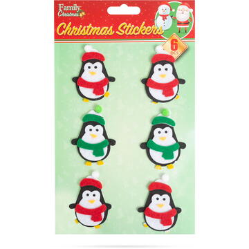 Family Pound Set de autocolante de pâslă 3D, pinguin - 15 x 20 cm - 6 buc / pachet