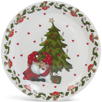 Family Pound Set de masă, cu motive de Crăciun - 12 farfurii, 6 pahare, 20 șervețele