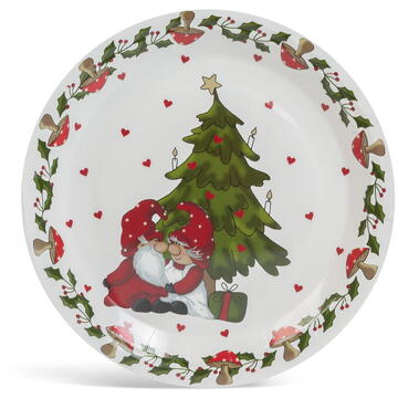 Family Pound Set de masă, cu motive de Crăciun - 12 farfurii, 6 pahare, 20 șervețele