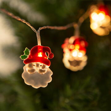 Family Pound Șir de lumină LED de Crăciun - Moș Crăciun - 10 LED-uri - 2 x AA - 1,35 m