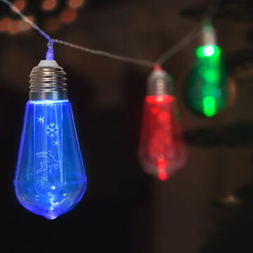 Family Pound Șir de lumină cu LED - Bec - 10 LED-uri - 1,9 metri - culoare - 2 x AA