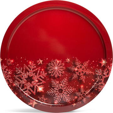 Family Pound Tavă roșie cu motive de Crăciun - metal - 31 cm