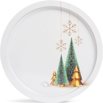 Family Pound Tavă albă cu motive de Crăciun - metal - 31 cm