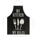 Family Pound Șorț de bucătărie - 68 x 52 cm - My kitchen, My rules! (negru)