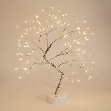 Decor LED pentru copac de masa - alb cald - cu baterie