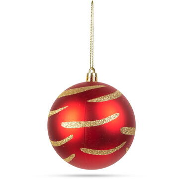Set globuri roșii pentru brad - 6 buc / pachet