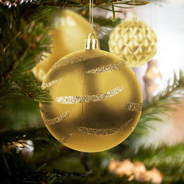 Set globuri aurii pentru brad - 6 buc / pachet