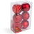 Set globuri roșii pentru brad - 6 piese /pachet - culoare mată