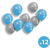 Set baloane - albastru, argintiu, cu motive de Crăciun - 12 piese / pachet