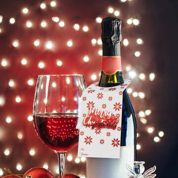 Felicitare de Crăciun - pentru sticlele de băutură - 4 tipuri - 6 buc/pachet