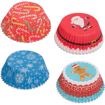 Set hârtii de copt brioșe - motive de Crăciun - 100 buc/ Pachet