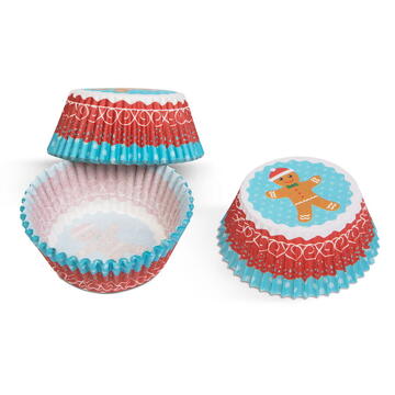 Set hârtii de copt brioșe - motive de Crăciun - 100 buc/ Pachet