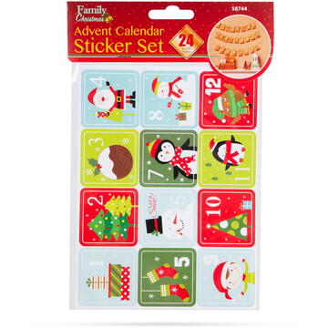 Set autocolante calendar de Advent - 5 x 5 cm