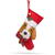 Șosete decorative de Crăciun - cu agățătoarte - 45 cm -model cu cățel