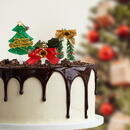 Decor de tort - motive de Crăciun - 10 cm - 2 tipuri - 3 piese / pachet