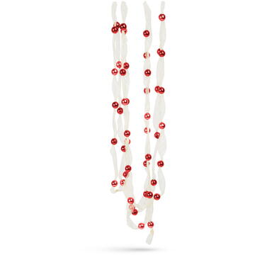 Ghirlandă de Crăciun din organza - 2,7 m - 10 mm - roșu