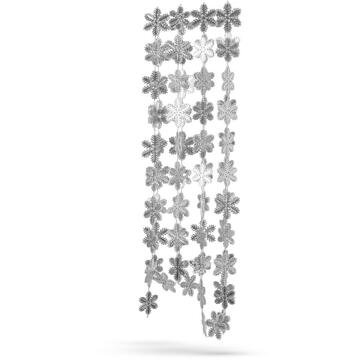 Ghirlandă de Crăciun - Fulgi de nea - 2.7 m - argintie