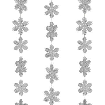 Ghirlandă de Crăciun - Fulgi de nea - 2.7 m - argintie