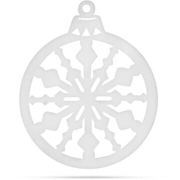 Decor de perete - Crăciun - glob de brad - 39.5 x 42 cm - alb / auriu