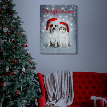 Family Pound Tablou de Crăciun cu LED - 40 x 30 cm