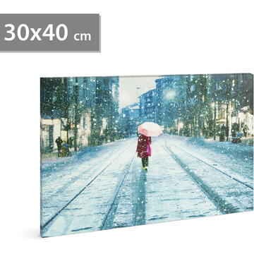 FAMILY POUND - Tablou cu LED – peisaj de iarnă, 30 x 40 cm