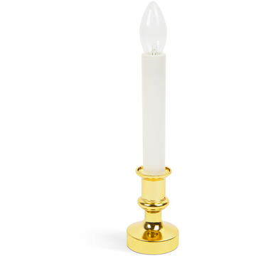 Ornament de Crăciun - lumânare LED - alb / auriu - 22 cm