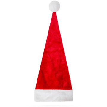 Căciulă de Moș Crăciun - roșu / alb - pluș -  75 x 32 cm