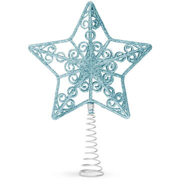 Vârf de brad - stea - 20 x 15 cm - albastru deschis
