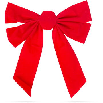 Ornament de Crăciun - fundă roșie, catifelată - 33 x 25 cm - 2 buc / pachet