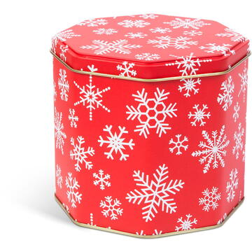 Cutie de biscuiți - cu model fulgi de zăpadă - octogon - 3 buc/pachet