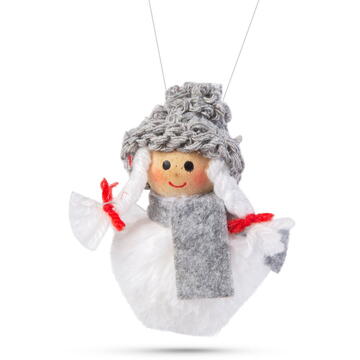 Decor de brad - om de zăpadă - poliester - 10 cm - 4 buc