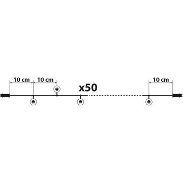 Șir luminos - 50 LEDuri - alb cald - alimentat de la rețea - 5 m - 8 programe